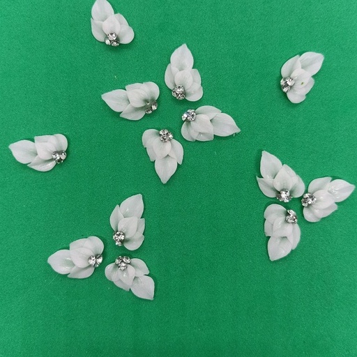 Hoa bột Nail, hoa 3D gắn Móng chân, móng tay, 5 Cánh, đá giữa