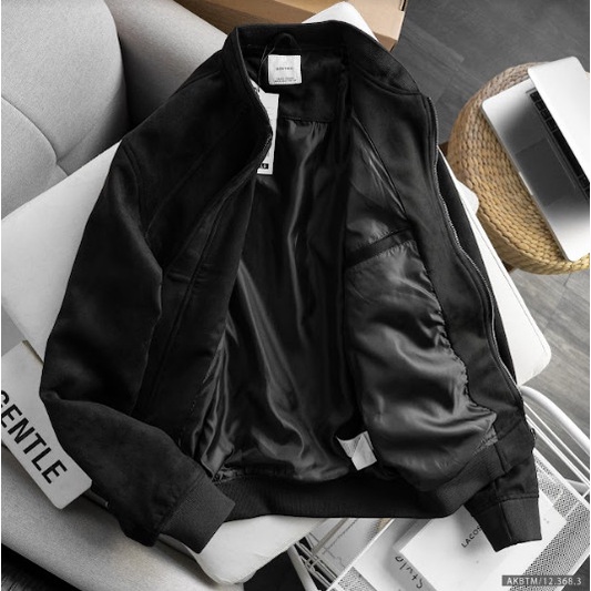 Áo khoác nam, áo khoác bomber chất liệu vải da lộn cao cấp, sang trọng 3683