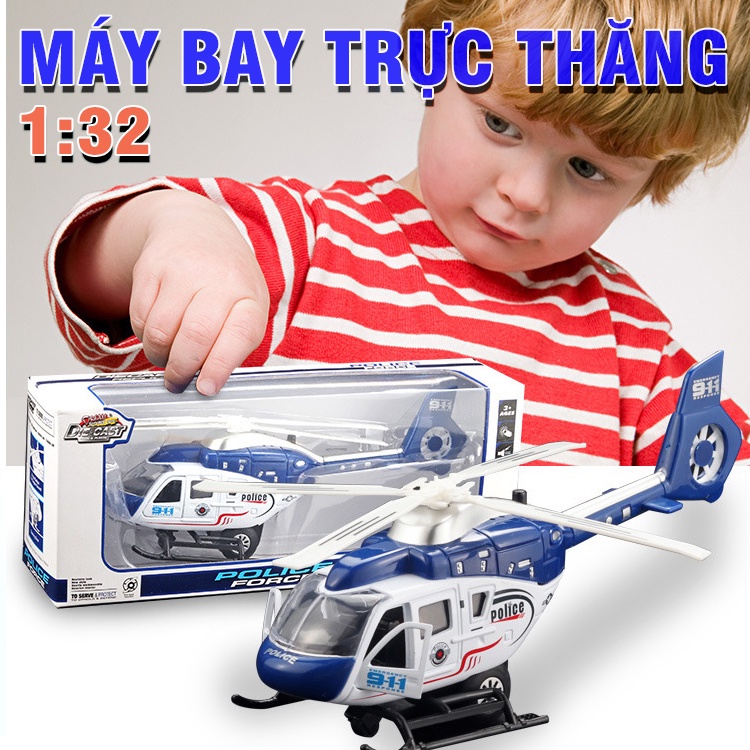 Mô hình máy bay trực thăng đồ chơi trẻ em bằng hợp kim nhựa có âm thanh và đèn