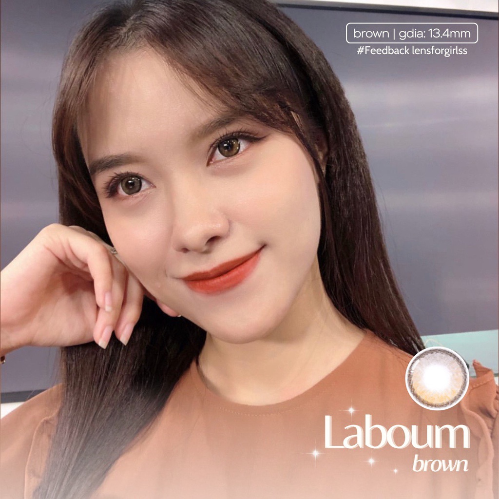 Kính áp tròng LABOUM BROWN hiệu ứng filter bóng mắt chính hãng OLENS | Hsd 3-6 tháng | Lens cận