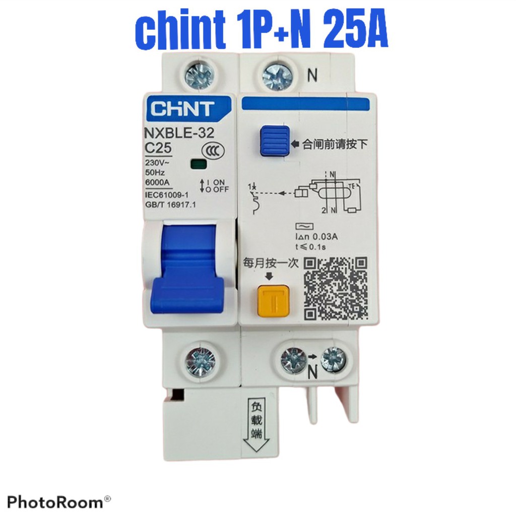 Aptomat chống giật- chống rò điện CHINT ELCB cầu giao bộ ngắt mạch chống giật và chống rò điện CB NXBLE-32 NXBLE-63 1P+N