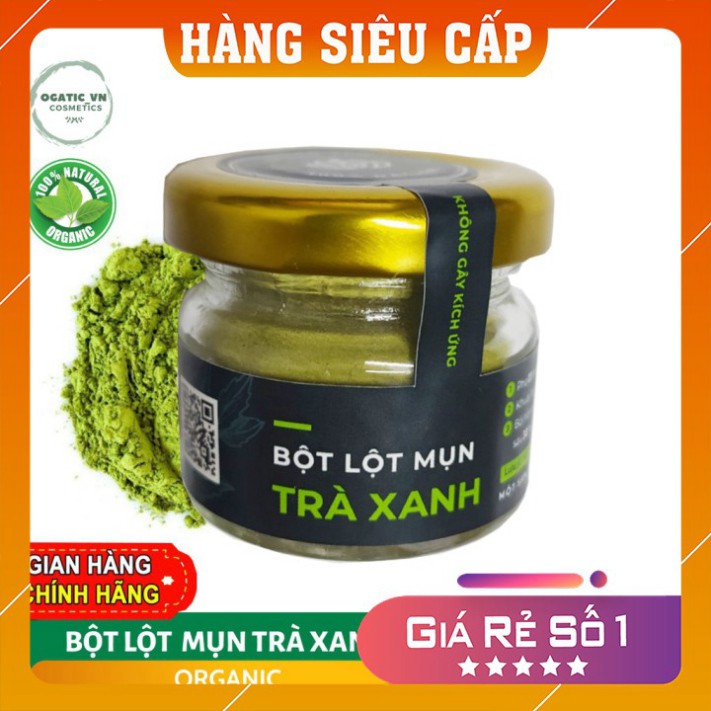 Bột lột mụn ❤️FREESHIP❤️ Bột lột mụn Trà Xanh Matcha Nguyên chất Handmade 100%