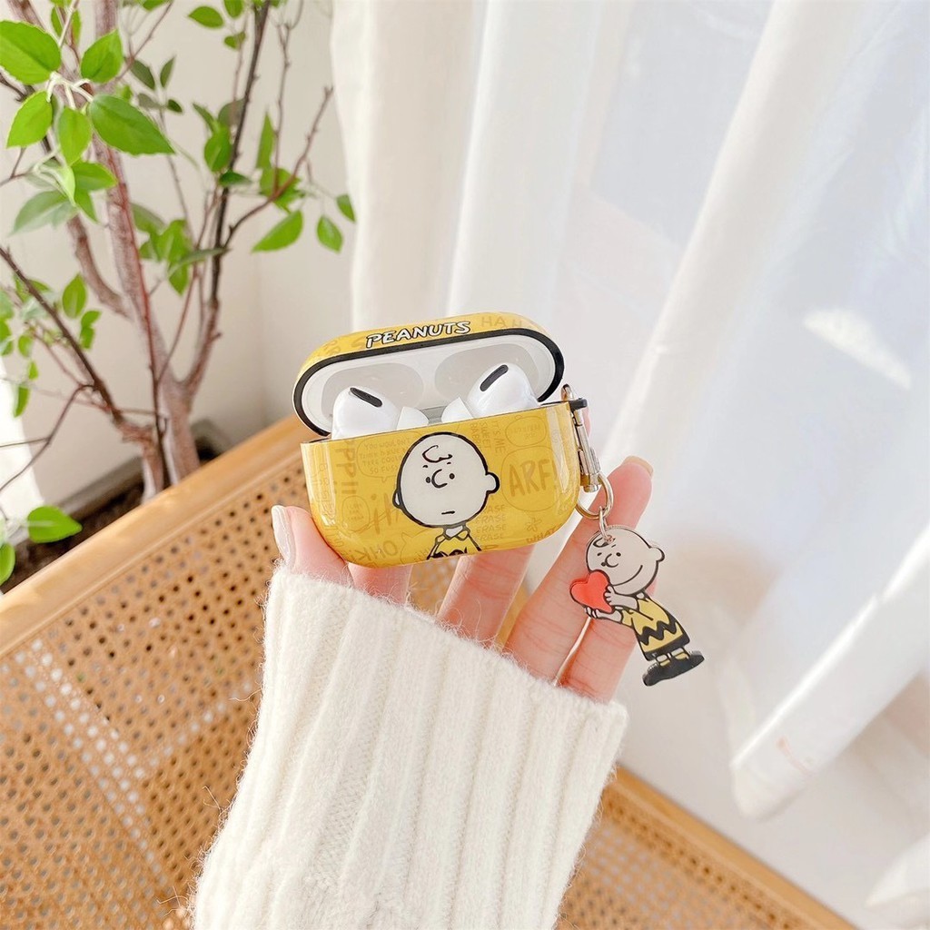 Vỏ Bảo Vệ Hộp Sạc Tai Nghe Airpods1 / 2 / 3 Hình Snoopy Charlie The Lisa Xinh Xắn