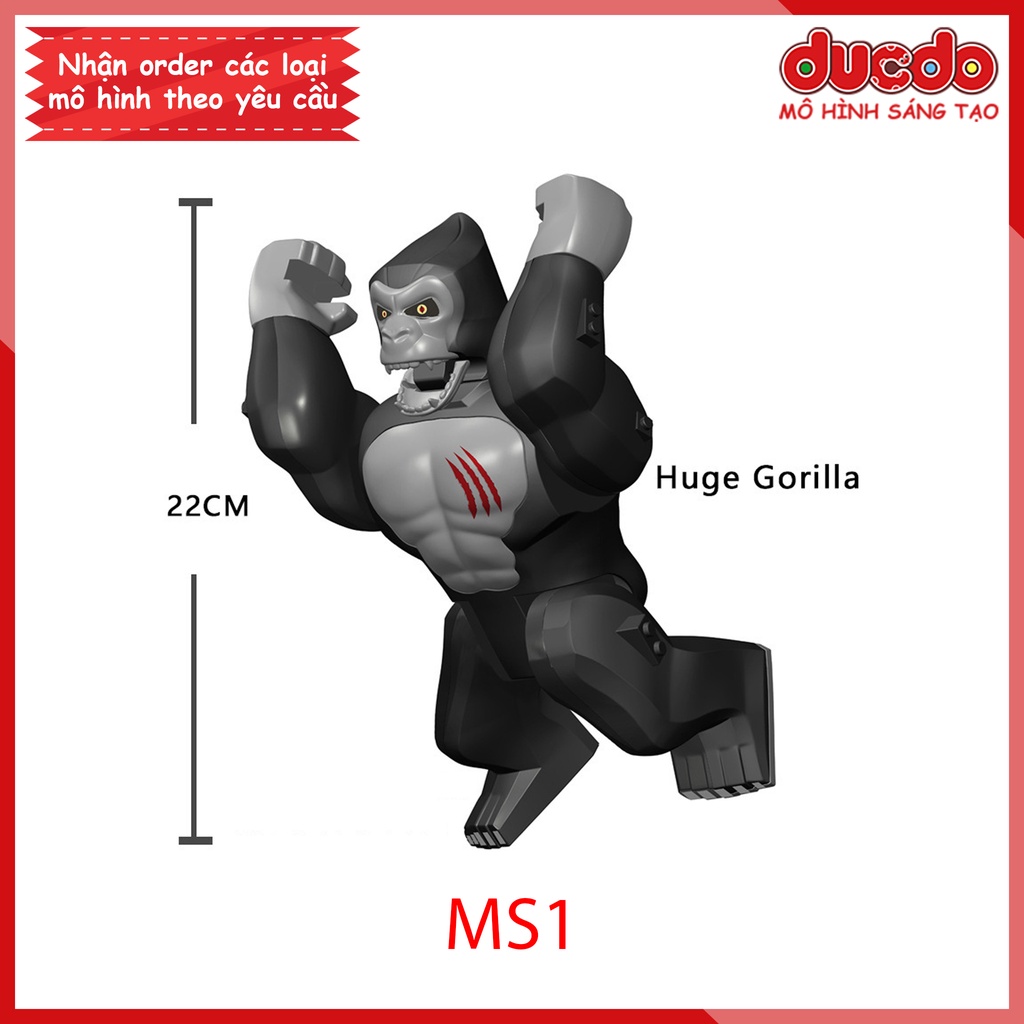 Minifigures khỉ đột Gorilla khổng lồ cao 22cm - Đồ chơi Lắp ghép Xếp hình Mini Mô hình KingKong King Kong KF