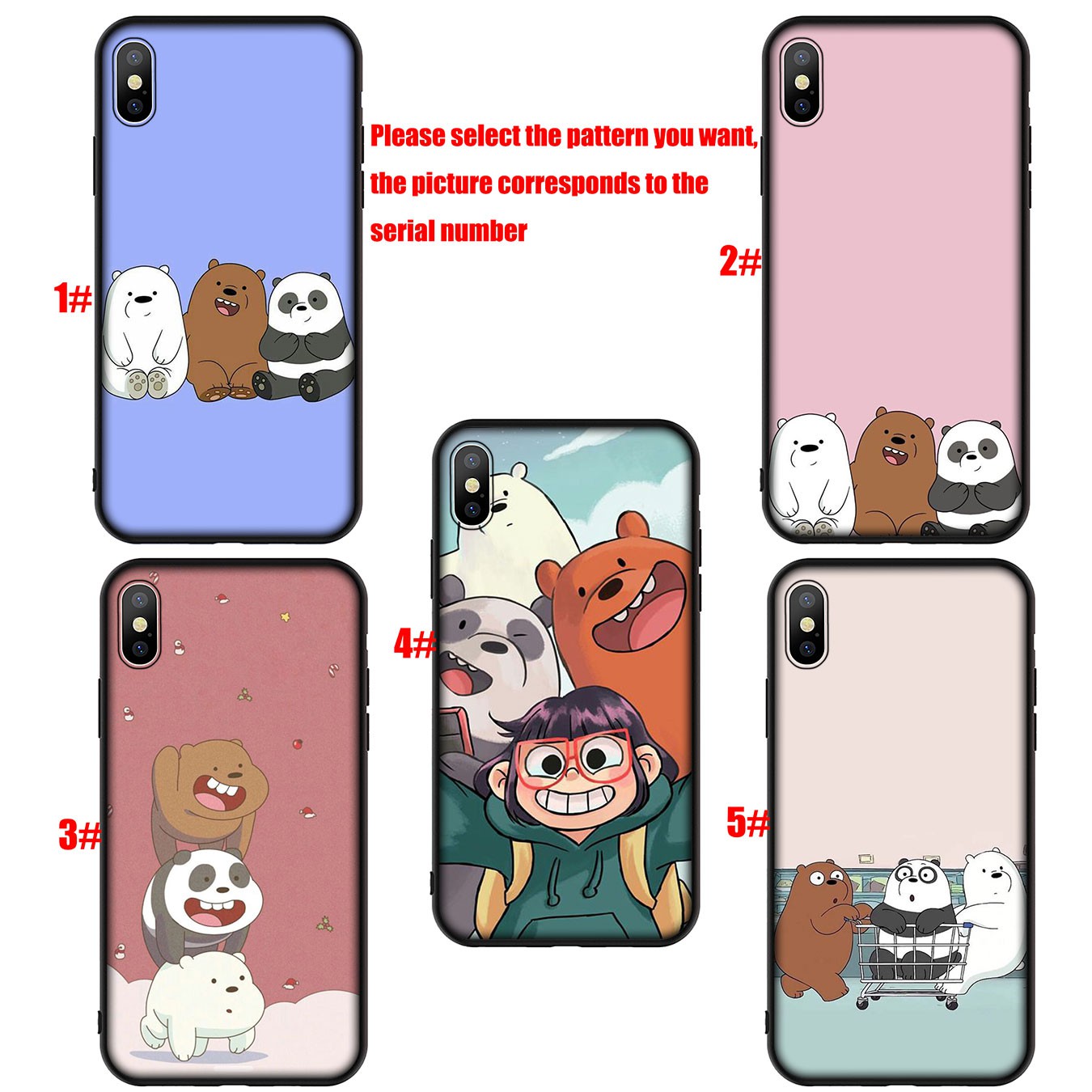 Samsung Galaxy A02S J2 J4 J5 J6 Plus J7 Prime A02 M02 j6+ A42 + Casing Soft Silicone Phone Case H75 We Bare Bears Cover