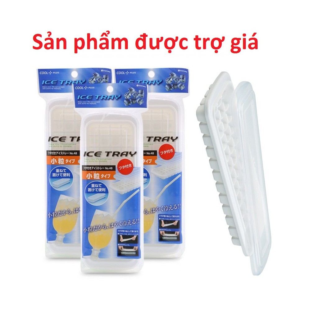 Khay làm đá Inomata 48 viên (khay làm đá có nắp, khay trữ đồ ăn dặm)
