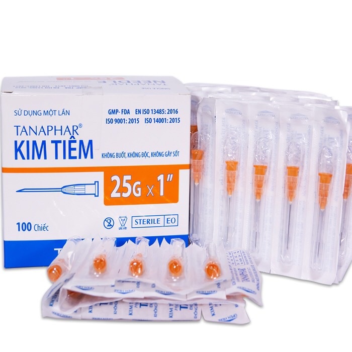 Hộp 100 Kim tiêm Tanaphar đủ các cỡ 18G; 20G; 21G; 23G; 25G; 26G - tiêu chuẩn Châu Âu, tiệt trùng