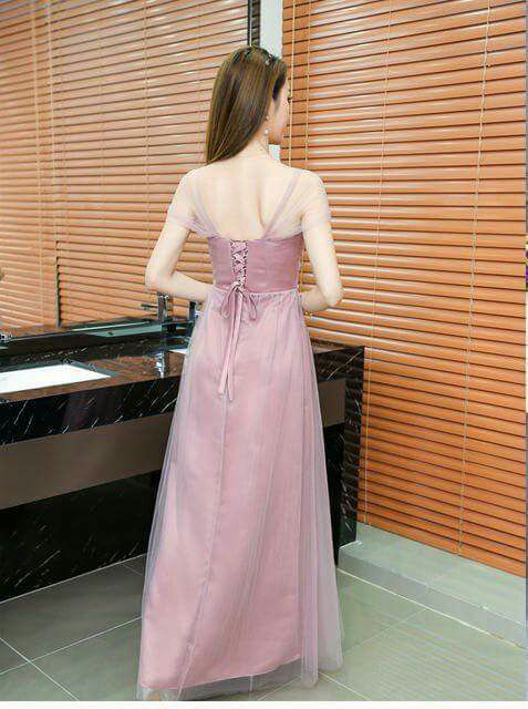 ĐẦM MAXI TRỄ VAI LƯỚI XẾP