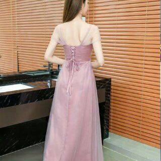 ĐẦM MAXI TRỄ VAI LƯỚI XẾP