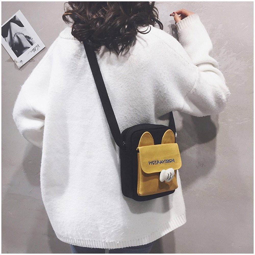 Túi đeo chéo mini dễ thương Túi vải Ulzzang Hàn Quốc