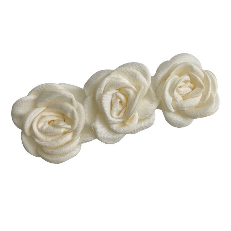 Kẹp Tóc Hoa Trà Trắng Phối Ren Phong Cách vintage Thanh Lịch Cho Nữ