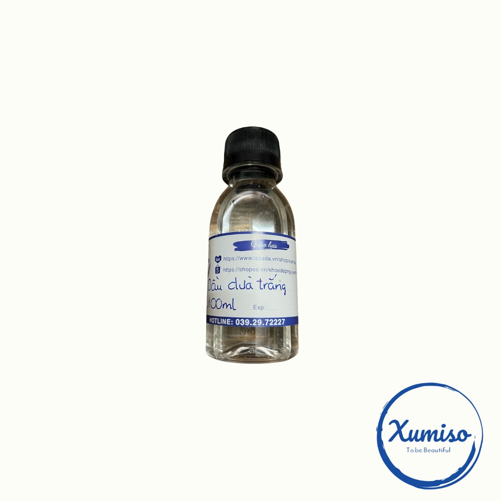 Dầu dừa trắng ép lạnh - Coconut Oil - Dầu thiên nhiên dưỡng da- Nguyên liệu mỹ phẩm - Xumiso 100mL