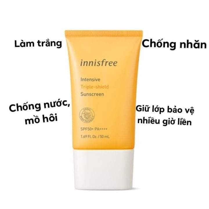 Kem chống nắng Innisfree Triple-shield perfect UV protection cream SPF50+ cho mọi loại da 50ml