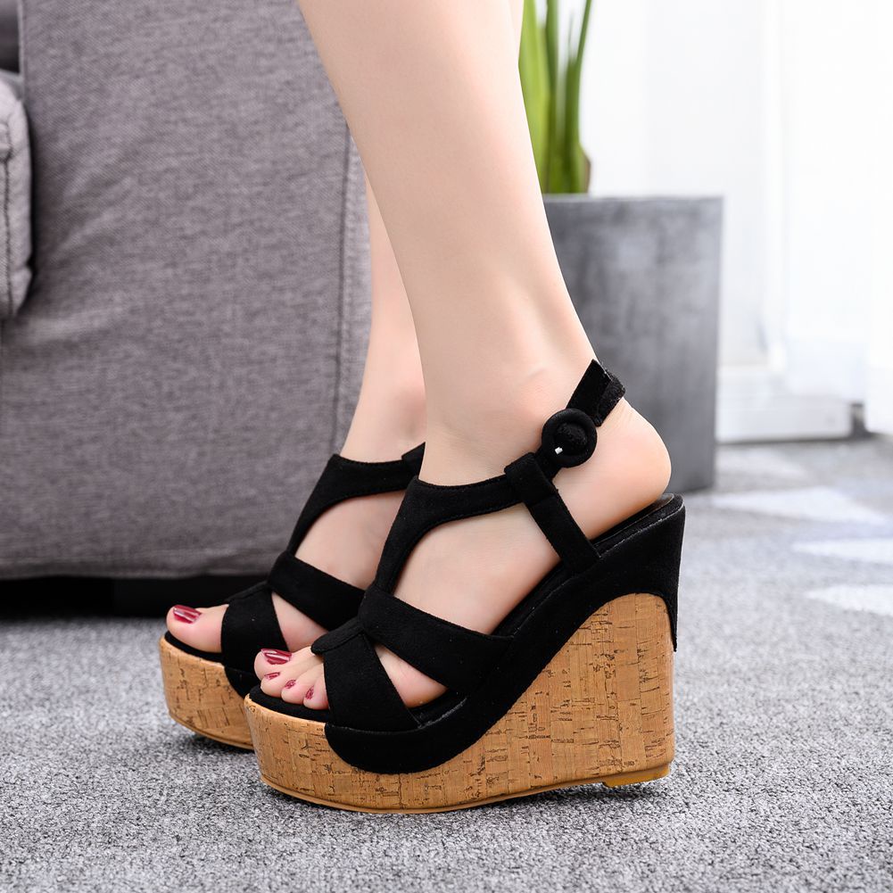 Xxshxy · Sandal Đế Xuồng Cao Gót 12cm Họa Tiết Vân Gỗ Cao Cấp Cho Nữ