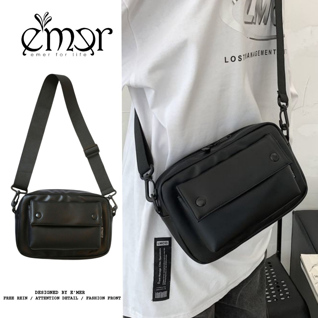 Túi Đeo Chéo Nam Nữ Da PU Trơn 3 Ngăn Cao Cấp Tiện Lợi Chất Da Mềm Đẹp 3151