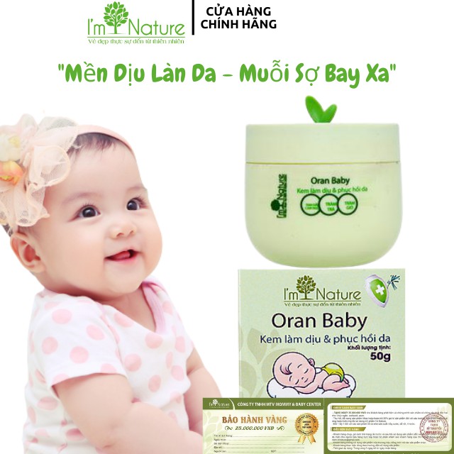 Kem bôi muỗi đốt - CHÍNH HÃNG - Kem bôi côn trùng cắn trẻ em cho bé oran baby - bảo vệ bé suốt ngày dài