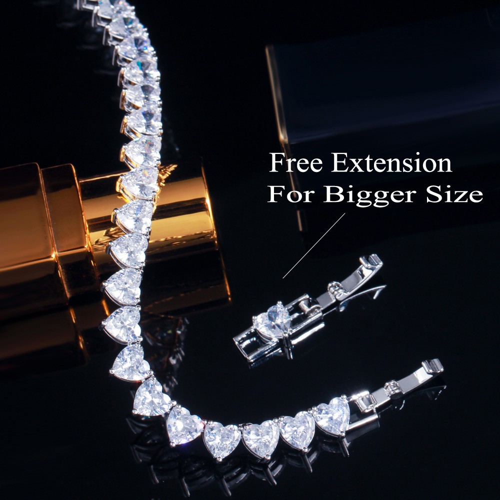 vòng cổ Choker Mạ Vàng Trắng Mặt Trái Tim Đính Đá Zirconia N029