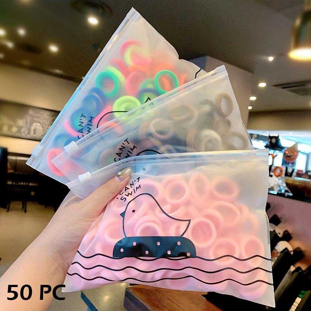 Bộ 50 Dây Buộc Tóc Bằng Cao Su Đàn Hồi Dành Cho Trẻ Em