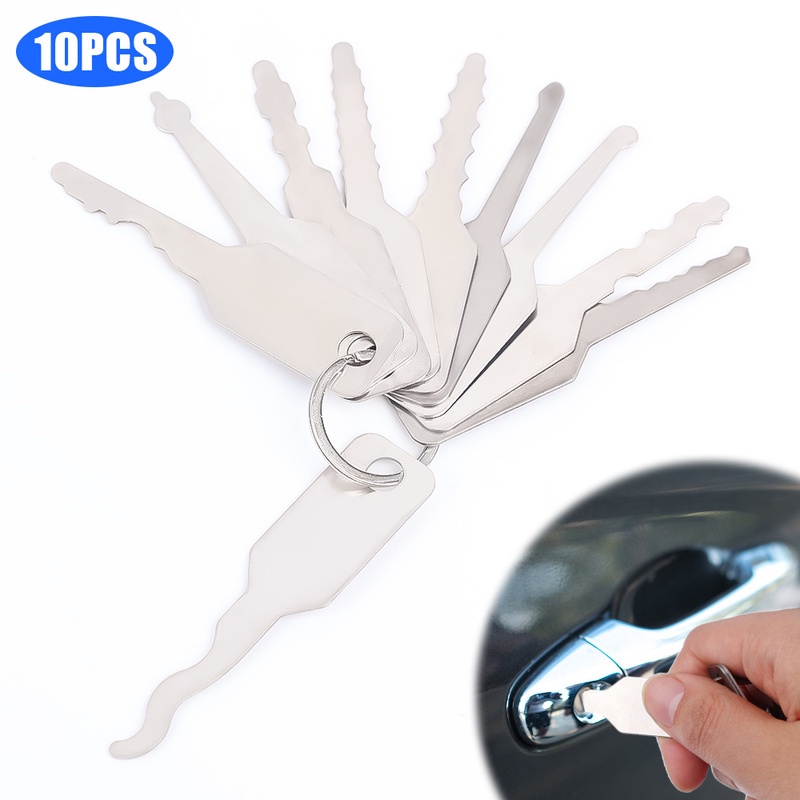 Set 10 Chìa Khóa Xe Hơi Embryo / Bạc Bằng Thép Không Gỉ Chất Lượng Cao