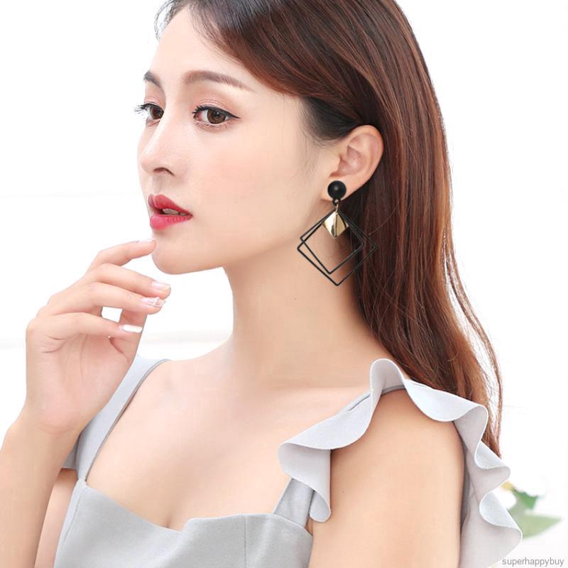 Đôi Khuyên Tai Hợp Kim Kiểu Dáng Hình Học Hợp Thời Trang Cho Nữ