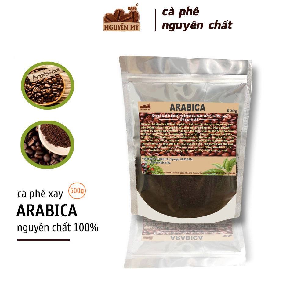 Cà phê Arabica bột, xay, pha phin 100% nguyên chất ít bơ500g