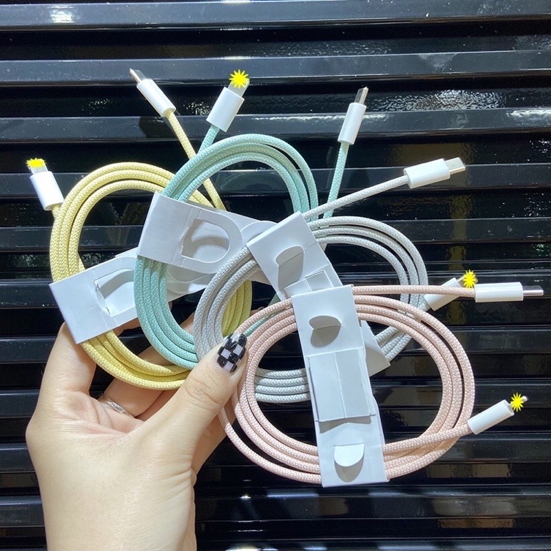Cáp Sạc Nhanh PD 20W Bọc Dù Màu Cute Lai ning Chống Đứt Gãy Sử Dụng Cho iP 11/12/13/Pro Max/X/XsMax/8/8Plus/7/7Plus