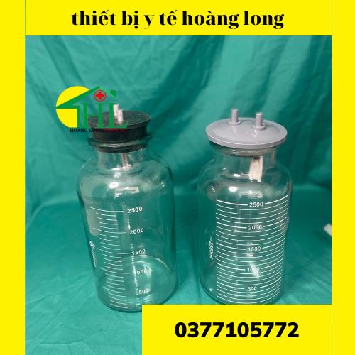 Bình Thủy Tinh Đựng Dịch Cho Máy Hút Dịch 2 Bình Yuwell 7A-23D, 7A-23B