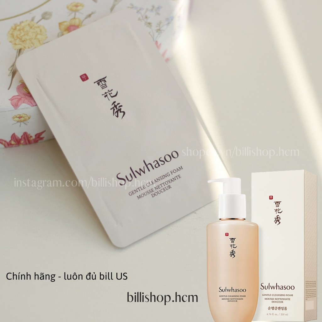 Sữa Rửa Mặt Dịu Nhẹ Sulwhasoo Gentle Cleansing Foam EX 4ml