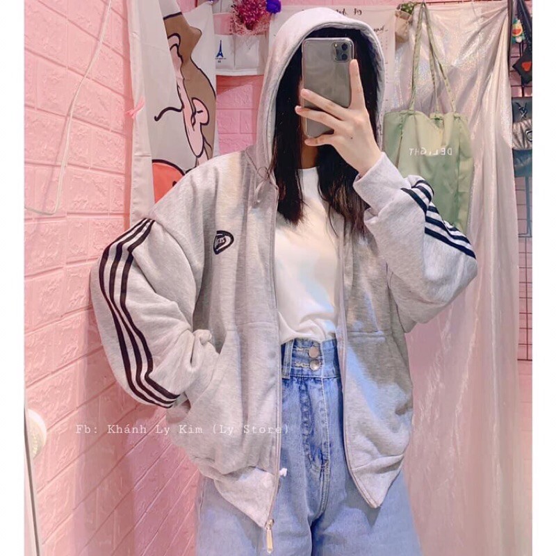 [Mã CAOTA99 giảm 10k trong đơn] ÁO KHOÁ NỈ THỂ THAO UNISEX 💃 ÁO HOODIE BOMBER PHỐI 3 SỌC 💃