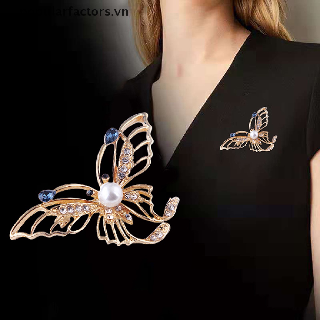 Ghim Cài Áo Hình Bướm Đính Đá Thời Trang Cho Nữ