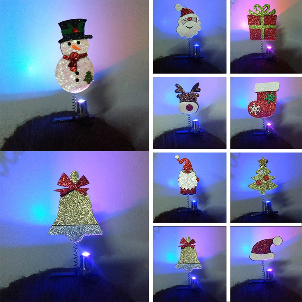 Kẹp Tóc Hình Cây Thông Giáng Sinh Có Đèn Led Độc Đáo