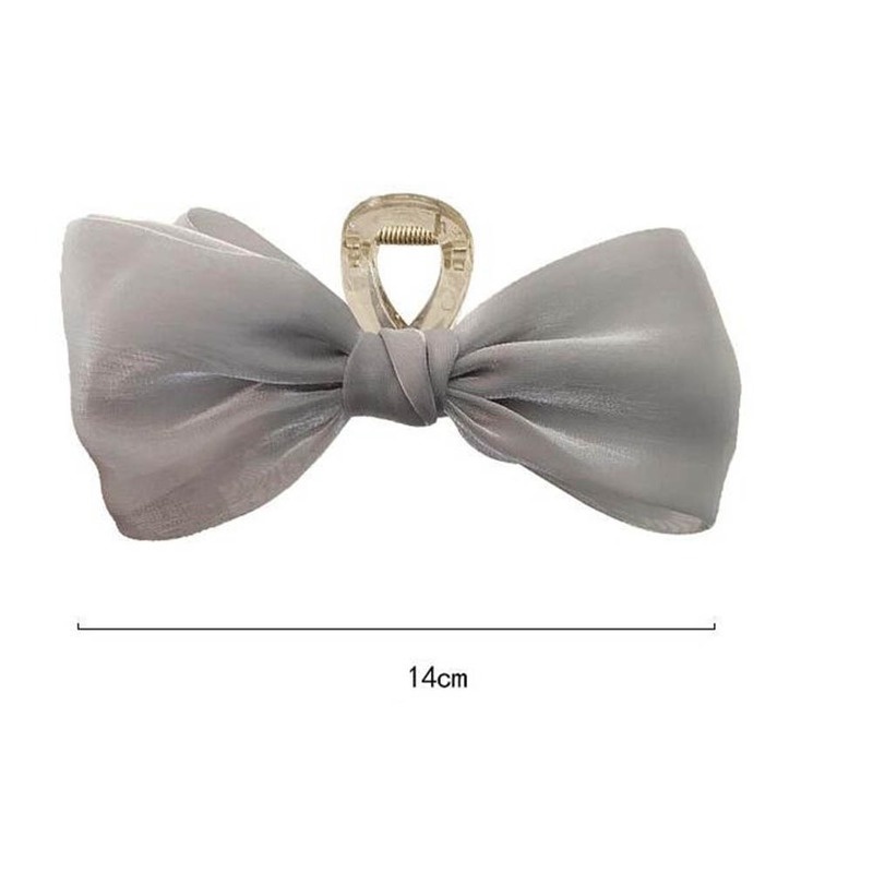 Kẹp Tóc Đính Nơ Lưới In Họa Tiết Cá Mập Phong Cách Hàn Quốc Dành Cho Nữ