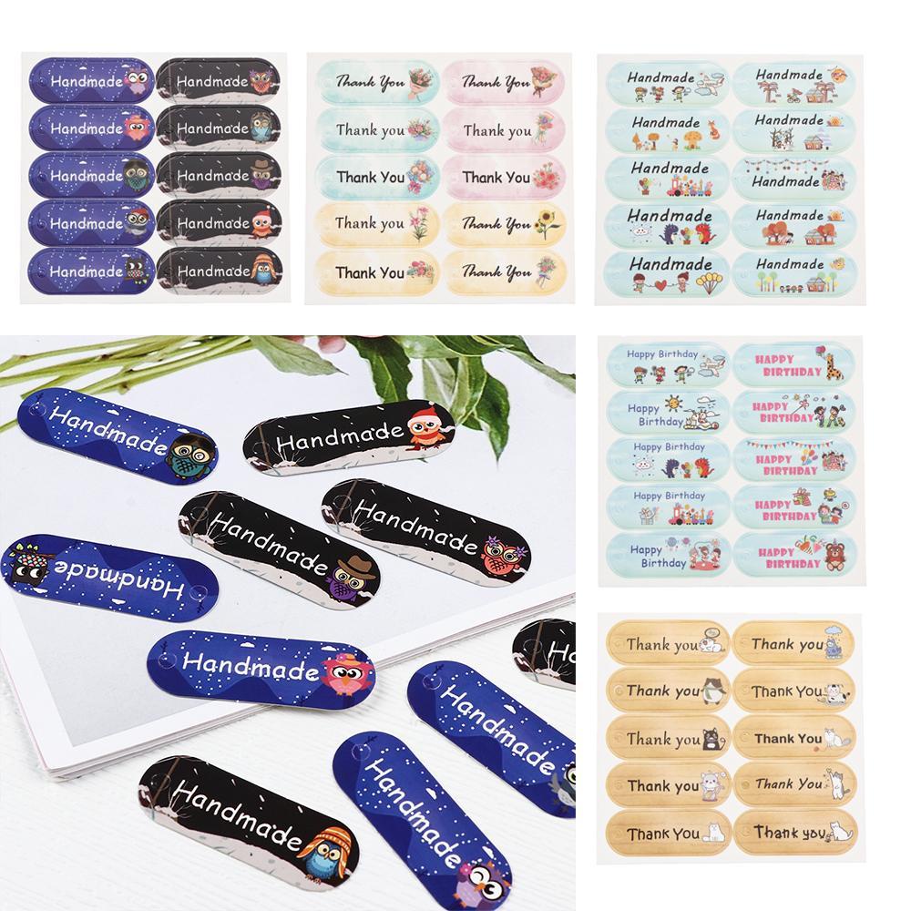 Set 50 / 100 Thẻ Giấy Kraft Treo Quà Tặng Hình Hoa / Động Vật Hoạt Hình Dễ Thương