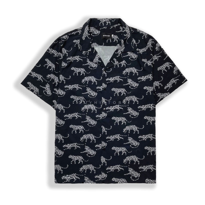 Áo sơ mi cộc tay BÁO ĐEN họa tiết unisex form rộng | DUYHI | Ảnh thật