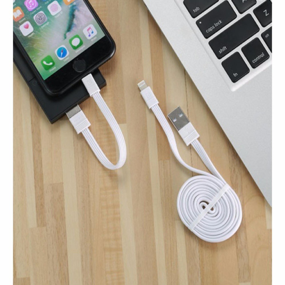 BỘ 2 CAP SẠC RC 062i 1m & 16cm DÀNH CHO IPHONE & IPAD + HẠN CHẾ ĐỨT GÃY - RỐI DÂY + SPTRANG