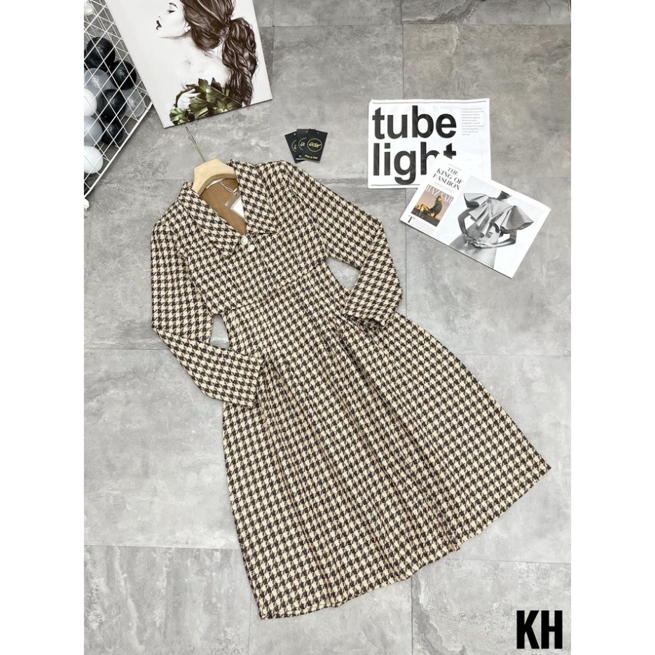 Set dạ tweed họa tiết gồm váy hai dây và áo khoác siêu xinh phong cách tiểu thư _ có ẢNH THẬT | BigBuy360 - bigbuy360.vn