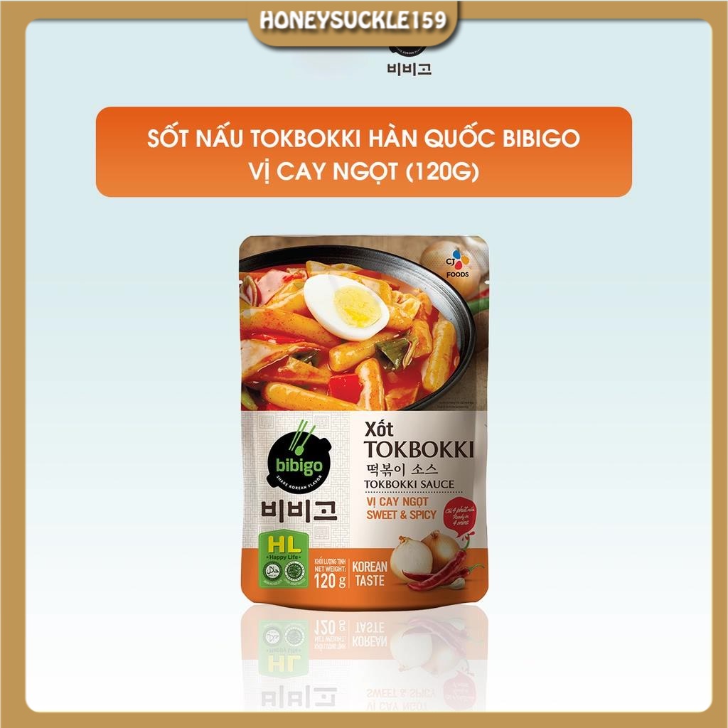 Xốt Nấu Tokbokki Hàn Quốc Bibigo Vị Cay Ngọt 120g (Sốt Nấu Bánh Gạo Hàn Quốc) - Nhập Khẩu Từ Hàn Quốc