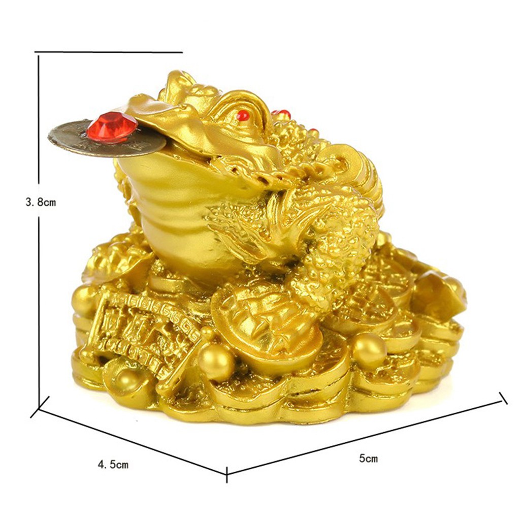 Tượng Ếch Vàng Mang Lại May Mắn Phong Cách Trung Hoa Trang Trí Bàn Làm Việc