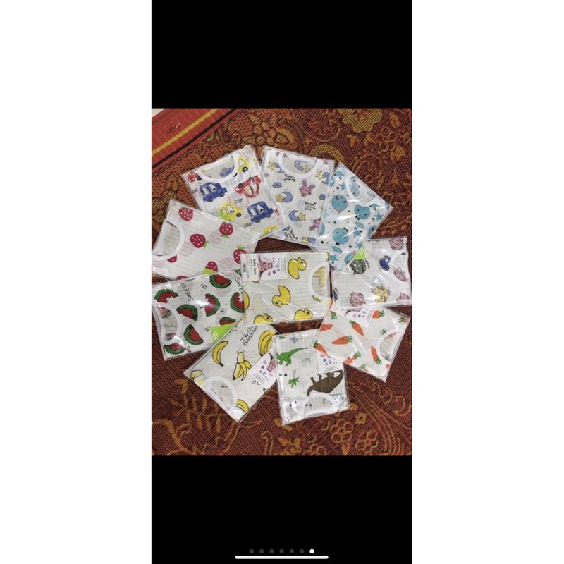 set 5 bộ cotton giấy bé trai+bé gái (3-15kg)