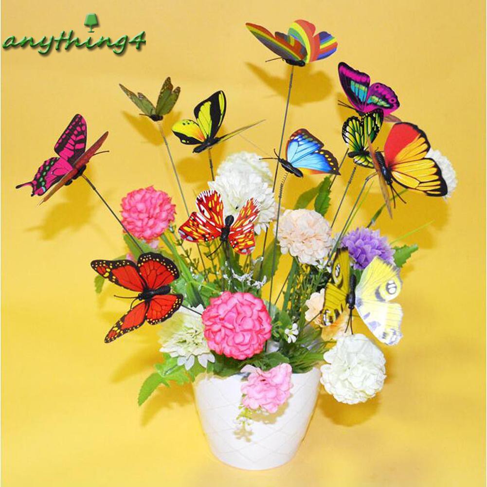 Set 4 con bướm giả 3D bằng PVC trang trí vườn cây