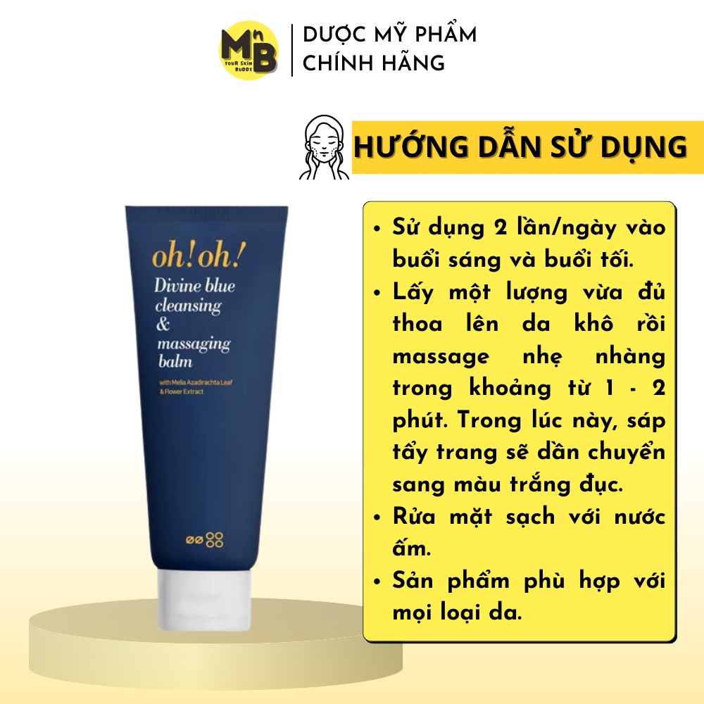 Sáp Tẩy Trang Làm Sạch Sâu, Trẻ Hóa Da oh!oh! Divine Blue Cleansing &amp; Massaging Balm (150ml)