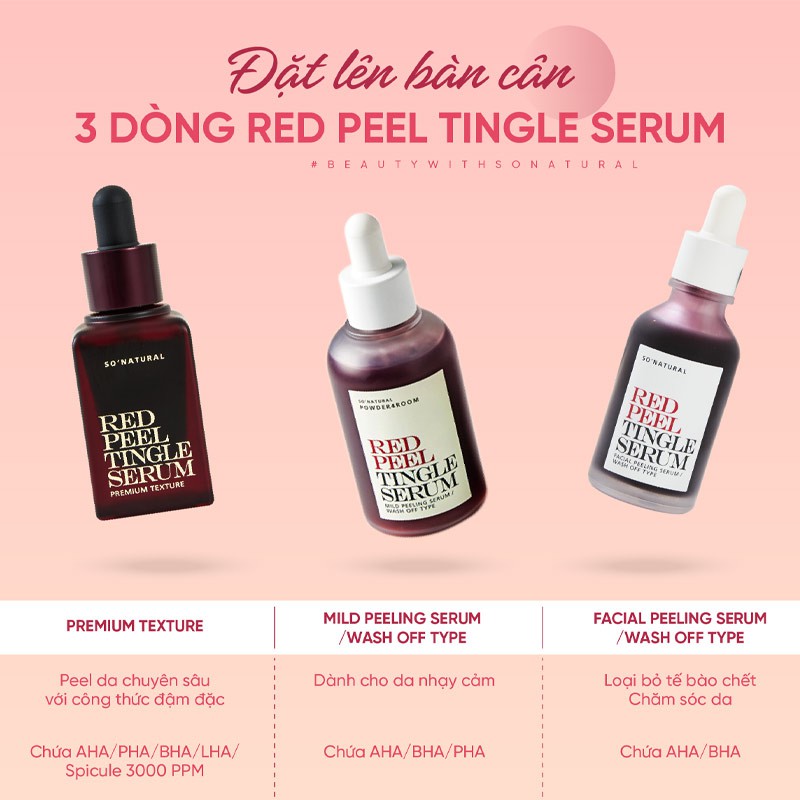 Tinh Chất So'Natural Làm Giảm Mụn, Tái Tạo Làn Da Red Peel Tingle Serum