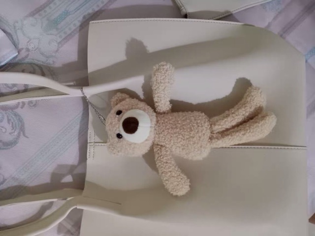 Túi tote da vừa A4 tặng kèm gấu xinh P041