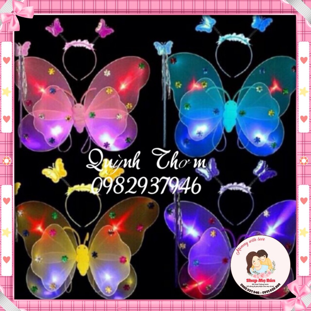 Bộ cánh bướm kép + bờm + gậy thiên thần