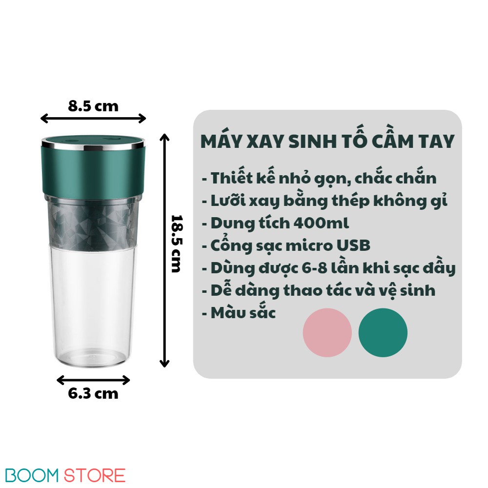 Máy xay sinh tố mini cầm tay đa năng nhỏ gọn cao cấp Boom Store