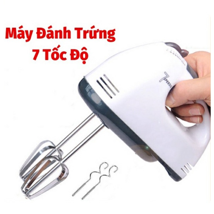 Máy Đánh Trứng Điện Cầm Tay Mini 7 Tốc Độ Cao Cấp - Máy Đánh Trứng_Đánh Bột Làm Bánh