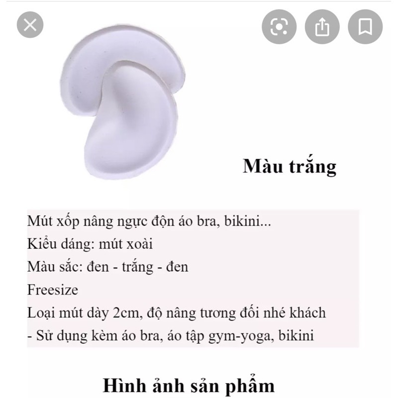 Mút xoài nâng ngực 3 màu (hàng chuẩn)