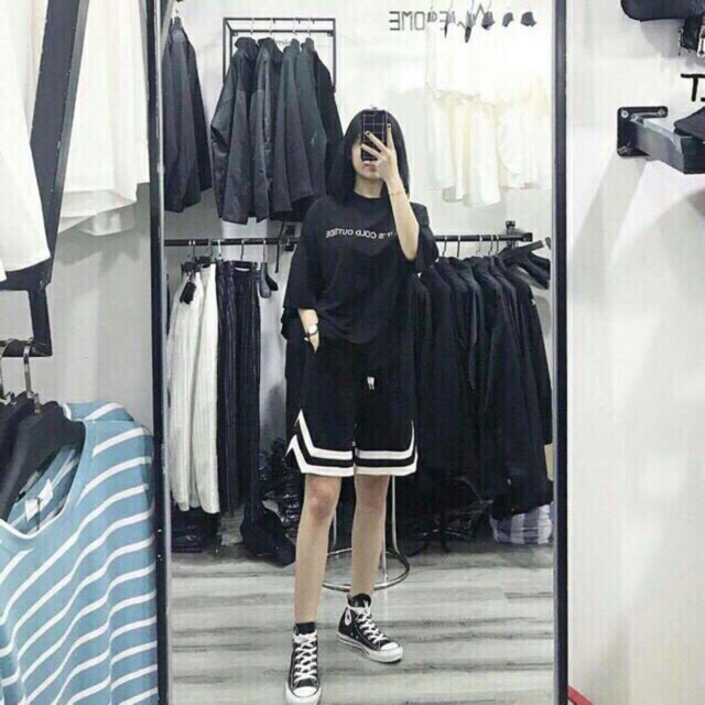 [Mã FATHANG5 giảm 10K đơn 50K] Quần short thun unisex Wind form rộng bóng chày Chữ V lửng nam nữ oversize ulzzang | BigBuy360 - bigbuy360.vn