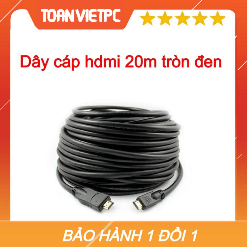 Cáp tín hiệu hdmi tròn, đen, dài 20m