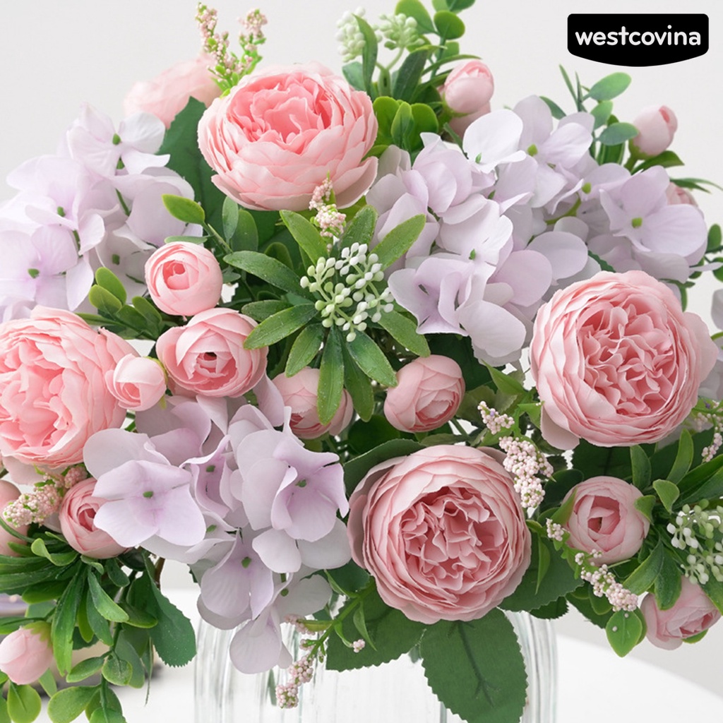 [Hot]⚘Chậu Hoa Hồng Nhân Tạo Sống Động Dùng Trang Trí Sân Vườn